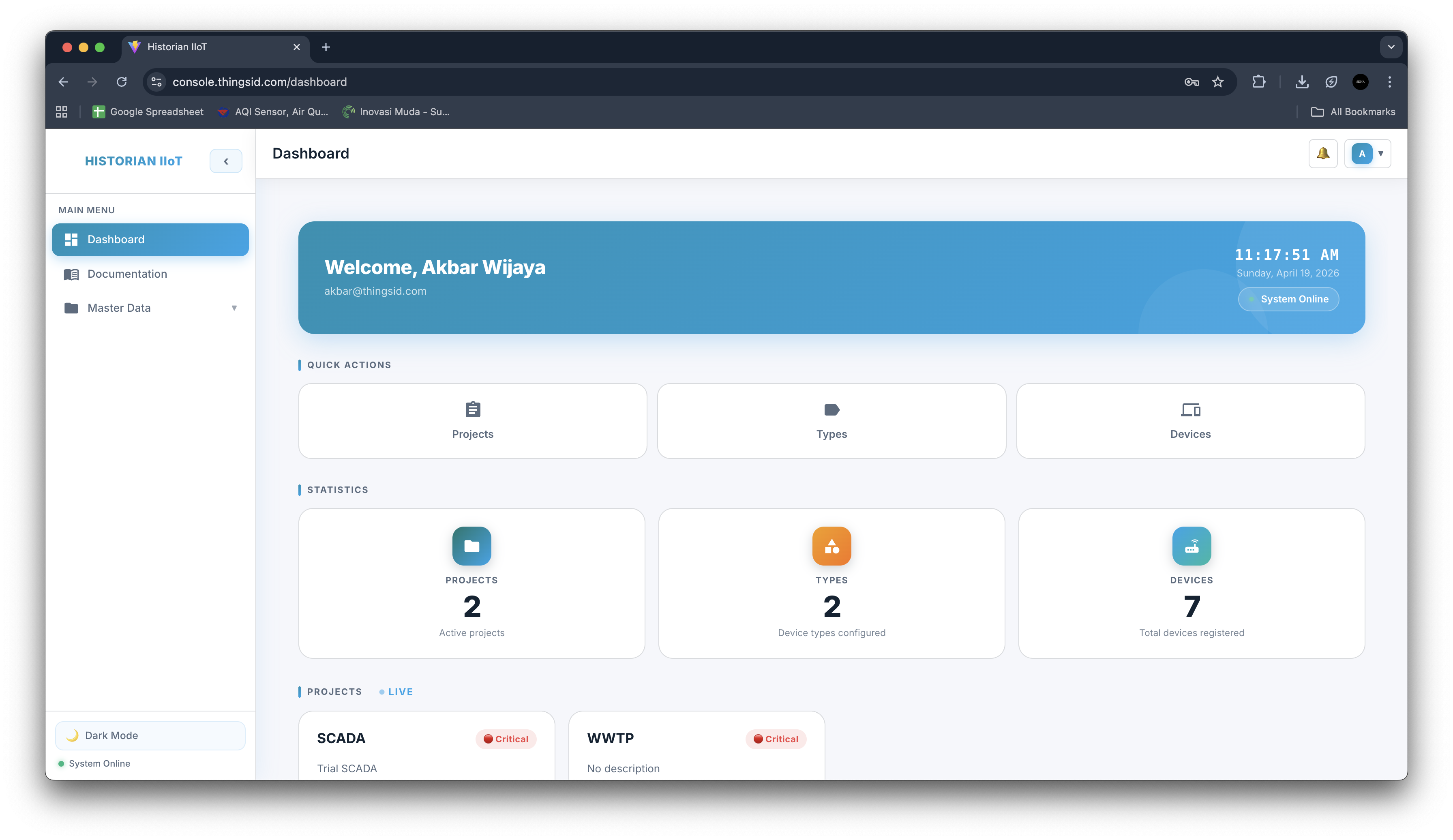 Manajemen project dan tenant